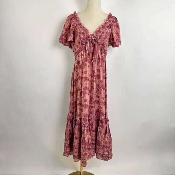 Cleobella Ashlyn Midi Dress in Batik Print Cottage Core - Picture 2 of 9